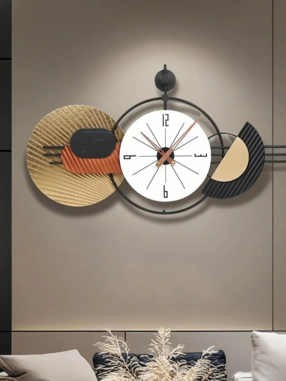 Axaorira 34X19 Inch Large Modern Decorative Wall Clock Silent Non-Ticking